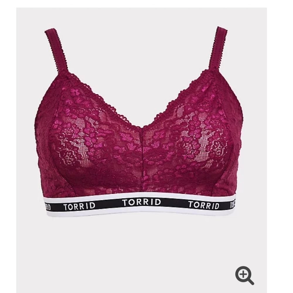 NWT Torrid logo berry bralette